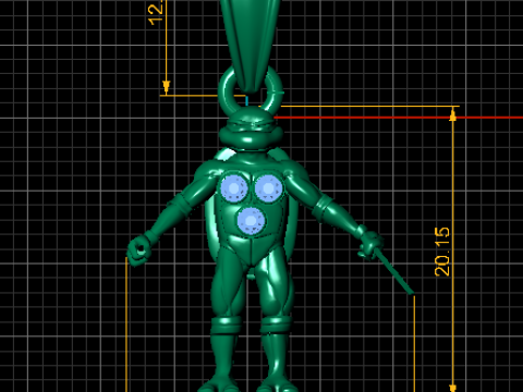 Ninja Turtle Warrior Pendant 3D 模型