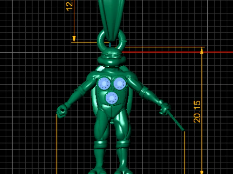 Pingente Guerreiro Tartaruga Ninja Modelo 3D