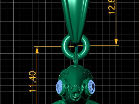 Golden Koi Fish Pendant with Ruby Eyes 3D 模型