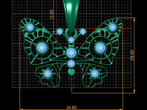 Steampunk Butterfly Pendant Modèle 3D