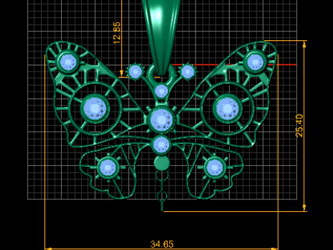 Steampunk Butterfly Pendant 3D Model