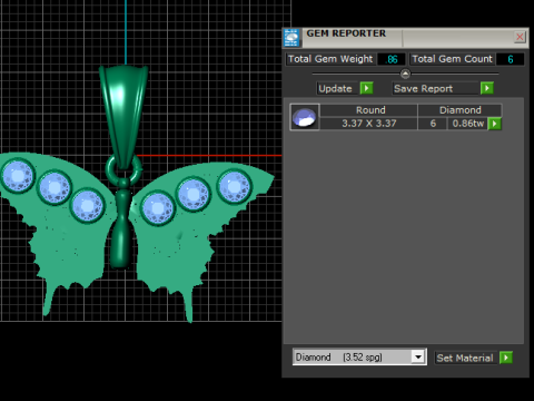 Emerald Butterfly Pendant 3D 模型