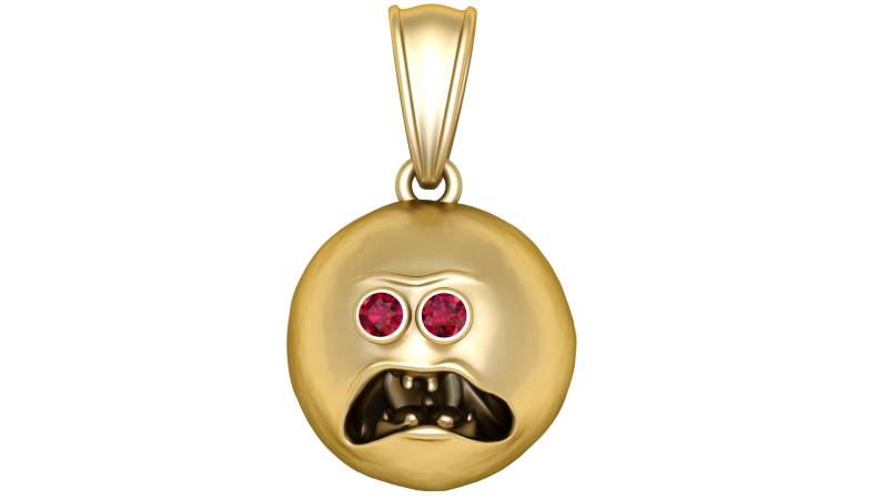 Gold emoji pendant 3D Model .c4d .max .obj .3ds .fbx .stl .blend 