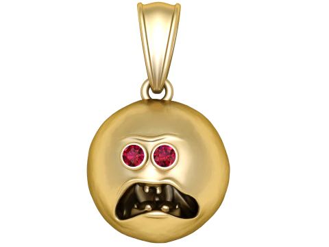 Ciondolo emoji in oro Modello 3D