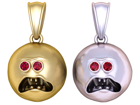 Gold emoji pendant 3D Model