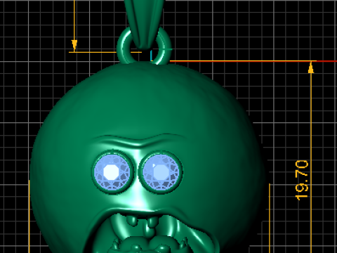 Gold emoji pendant 3D Model