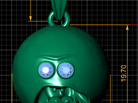 Gold emoji pendant 3D Model