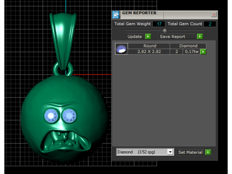 Gold emoji pendant 3D Model