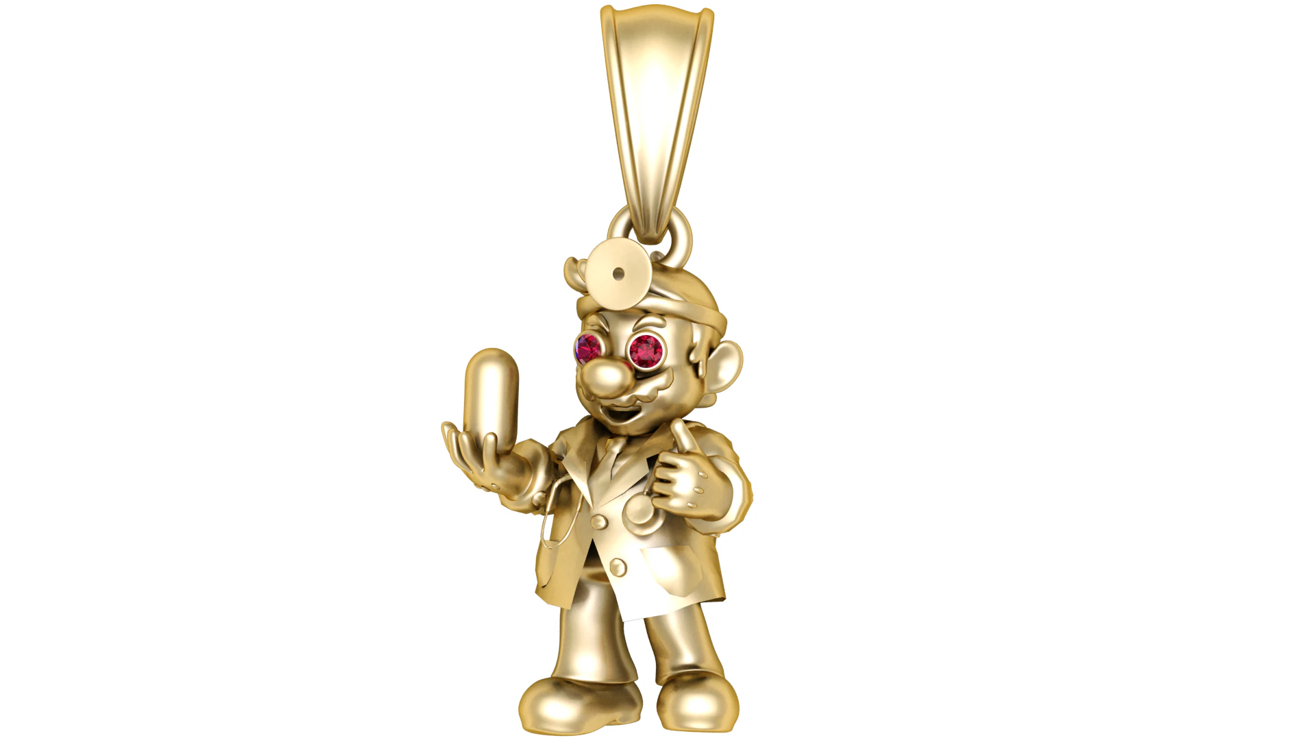 Gold doctor pendant 3D Model .c4d .max .obj .3ds .fbx .stl .blend 