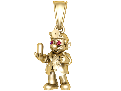 Gold doctor pendant 3D Model