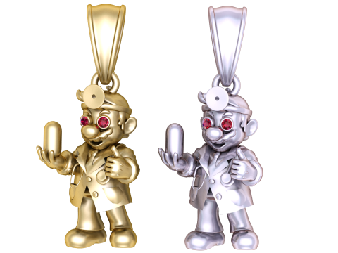 Gold doctor pendant 3D Model