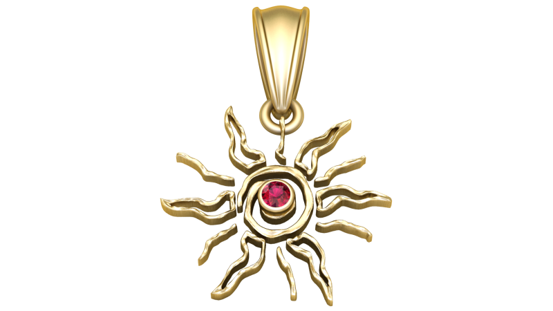 Golden Sunburst Pendant 3D Модель .c4d .max .obj .3ds .fbx .stl .blend