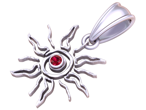 Golden Sunburst Pendant 3D Модель