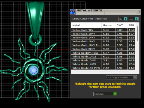 Golden Sunburst Pendant 3D Модель