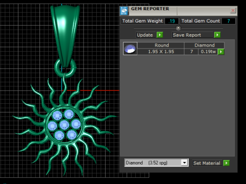 金色旭日吊坠 3D 模型