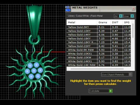 Gold sunburst pendant 3D Model