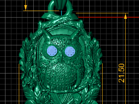 Golden Owl Pendant 3D मॉडल