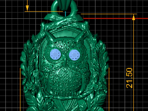 Golden Owl Pendant 3D Model