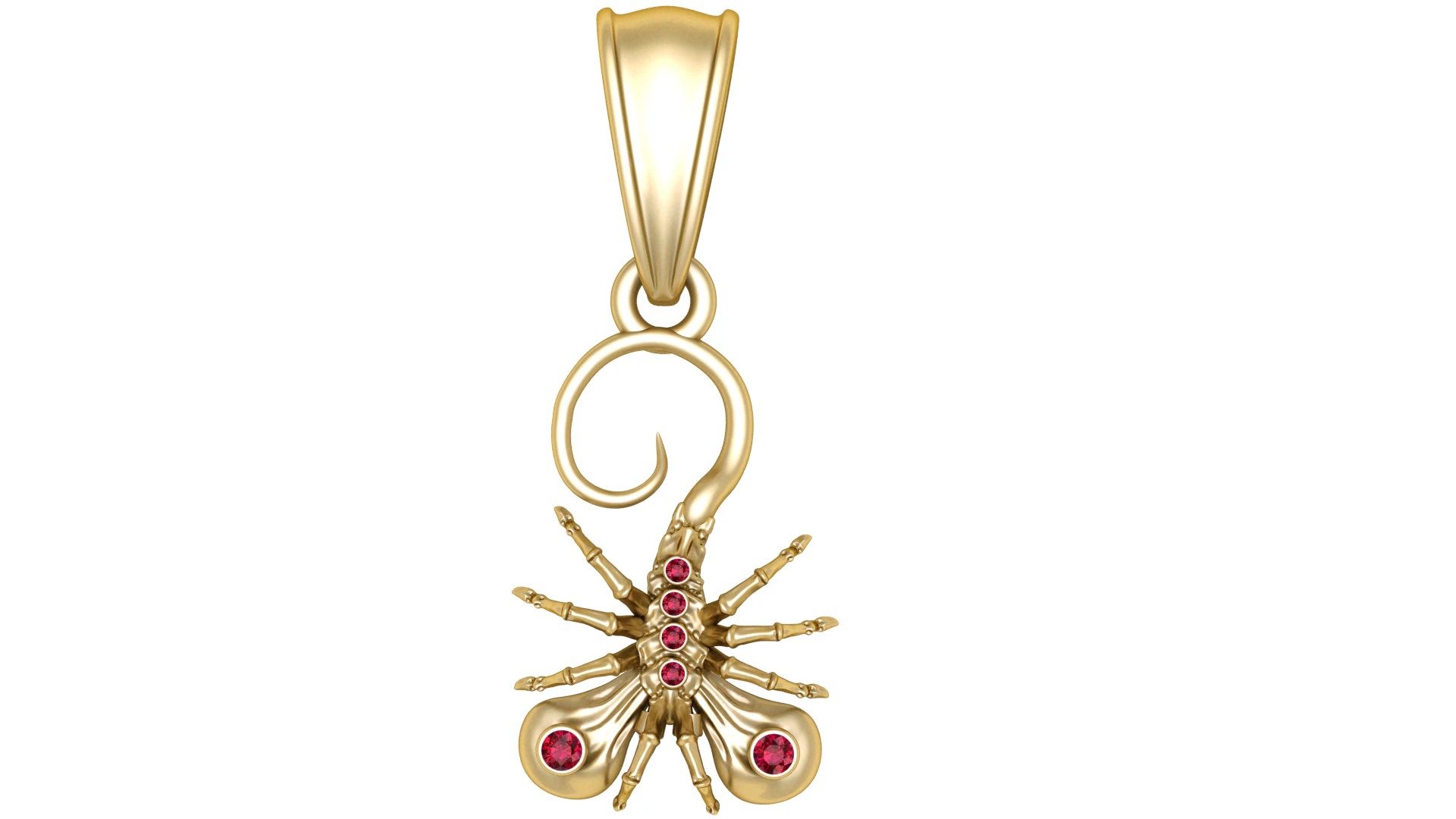 Gold scorpion pendant 3D Model .c4d .max .obj .3ds .fbx .stl .blend 