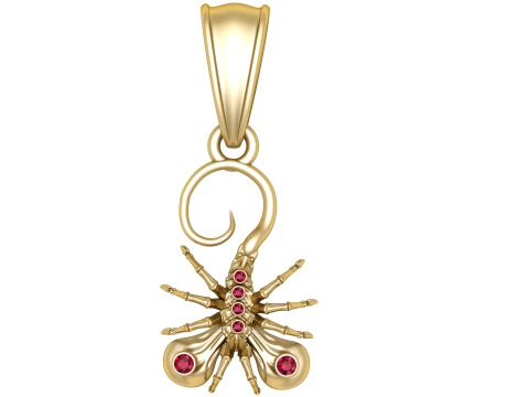 Gold scorpion pendant Modello 3D