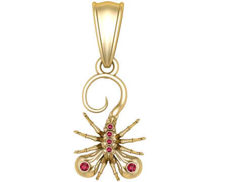 Золотой кулон в виде скорпиона 3D Модель