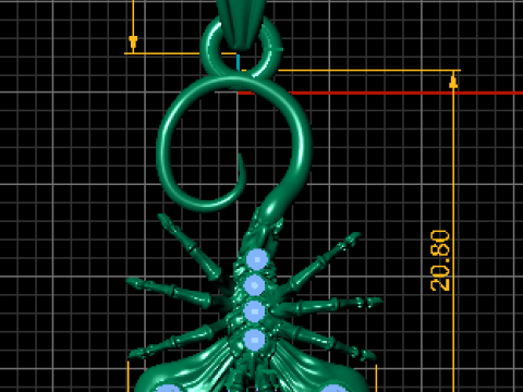 Gold scorpion pendant Modello 3D