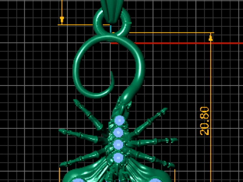Gold scorpion pendant 3D Model