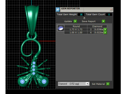 Gold scorpion pendant 3D Model