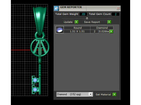 Golden Initial Key Pendant 3D Model