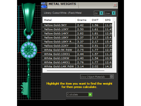 Golden Floral Key Pendant 3D Модель