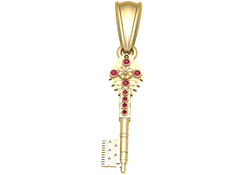 Ornamental Golden Key Modello 3D