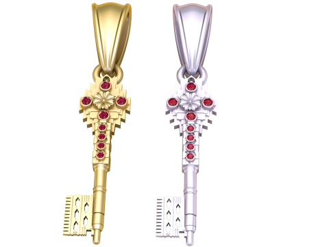 Ornamental Golden Key 3D Model