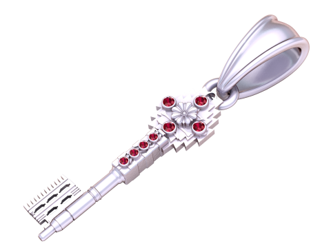 Ornamental Golden Key 3D Model