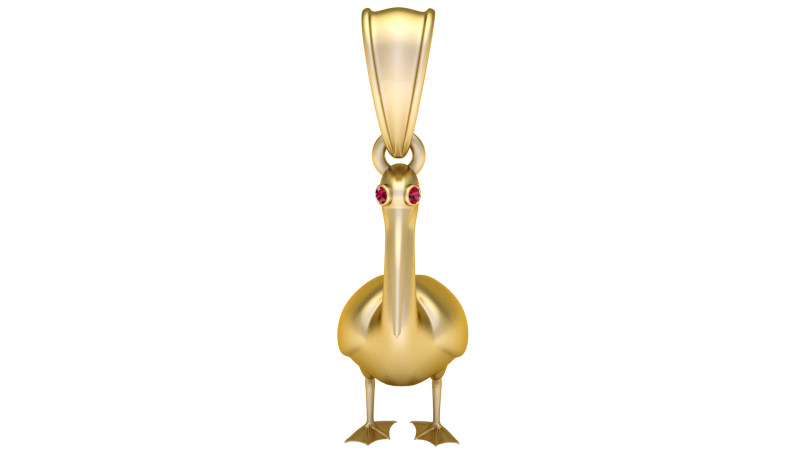 Golden bird pendant 3D 모델 .c4d .max .obj .3ds .fbx .stl .blend 