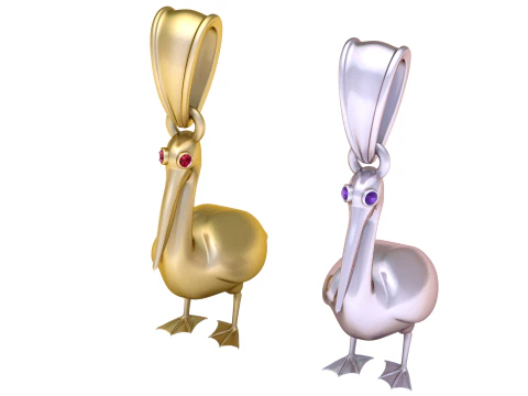 Golden bird pendant 3D Model
