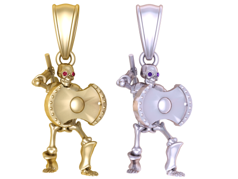 Golden skeleton warrior pendant 3Dモデル