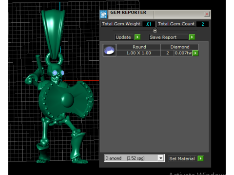 Golden skeleton warrior pendant 3Dモデル