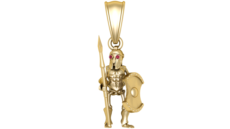 Spartan Warrior Pendant 3Dモデル .c4d .max .obj .3ds .fbx .stl .blend 