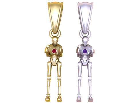 Golden Robot Pendant 3D 모델