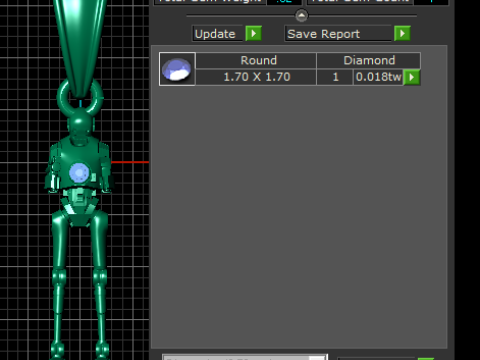 Golden Robot Pendant 3D 모델