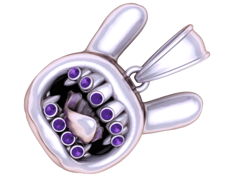 Monster Bunny Pendant 3D Model
