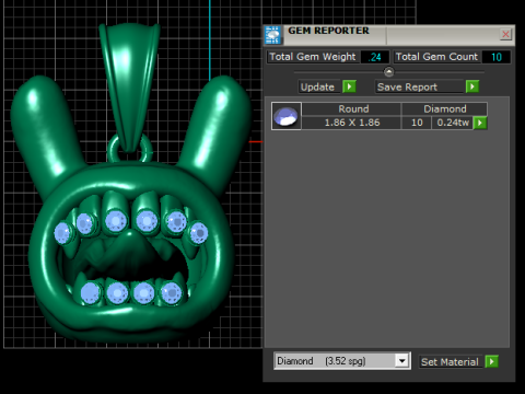 Monster Bunny Pendant 3D Model