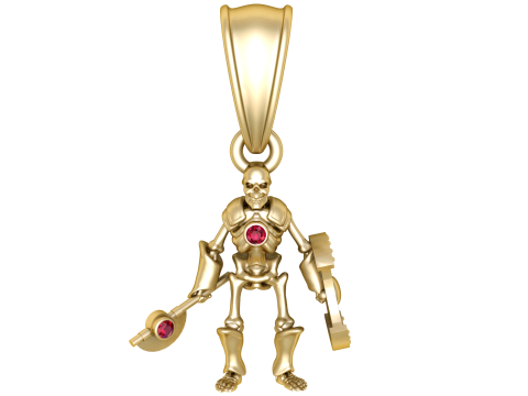 Skeleton Warrior Pendant 3D Модель