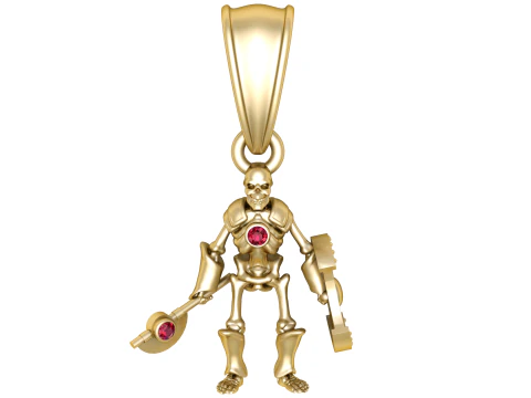 Skeleton Warrior Pendant 3D Model