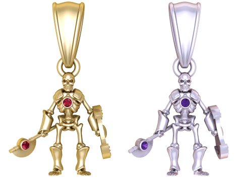 Skeleton Warrior Pendant 3D Model