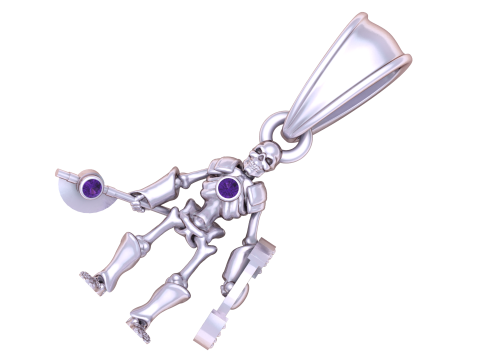 Skeleton Warrior Pendant 3D Model