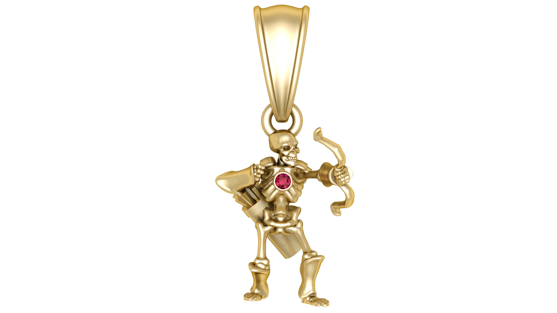 Skeleton Archer Pendant 3D Model .c4d .max .obj .3ds .fbx .stl .blend 