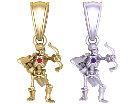 Skeleton Archer Pendant 3D Model