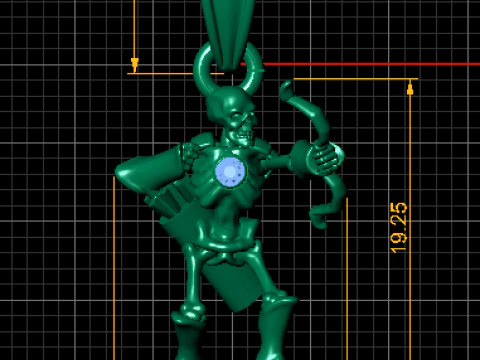 Skeleton Archer Pendant 3D Model
