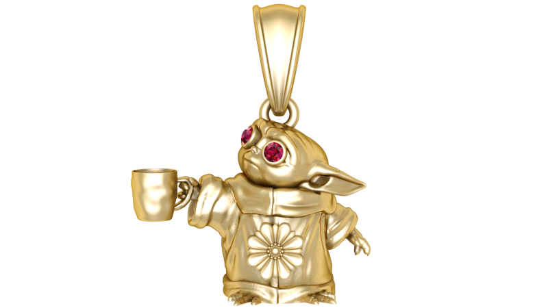 Baby Alien Pendant 3D Model .c4d .max .obj .3ds .fbx .stl .blend